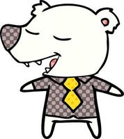 polair beer in overhemd en stropdas tekenfilm vector