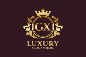 eerste gx brief Koninklijk luxe logo sjabloon in vector kunst voor luxueus branding projecten en andere vector illustratie.