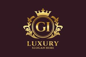 eerste gi brief Koninklijk luxe logo sjabloon in vector kunst voor luxueus branding projecten en andere vector illustratie.