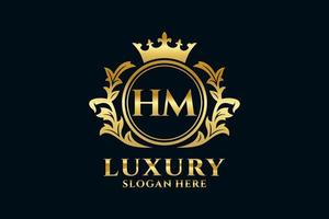 eerste hm brief Koninklijk luxe logo sjabloon in vector kunst voor luxueus branding projecten en andere vector illustratie.