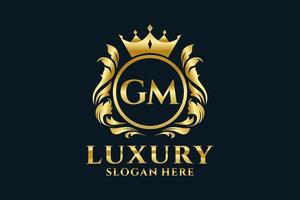 eerste gm brief Koninklijk luxe logo sjabloon in vector kunst voor luxueus branding projecten en andere vector illustratie.