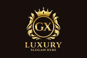 eerste gx brief Koninklijk luxe logo sjabloon in vector kunst voor luxueus branding projecten en andere vector illustratie.