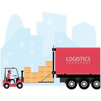 logistiek en levering transportproces vector