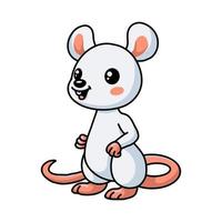 schattig weinig wit muis tekenfilm staand vector