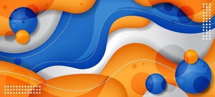 abstract vloeistof blauw oranje achtergrond vector