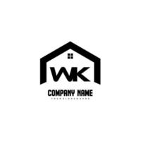 wk eerste brieven logo ontwerp vector voor bouw, huis, echt landgoed, gebouw, eigendom.