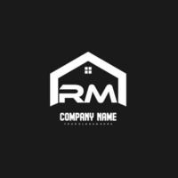 rm eerste brieven logo ontwerp vector voor bouw, huis, echt landgoed, gebouw, eigendom.