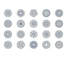mandala ontwerp patronen icoon reeks vector