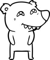 tekenfilm polair beer tonen tanden vector