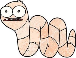 tekenfilm nerveus worm vector