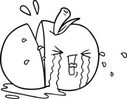 tekenfilm appel huilen vector