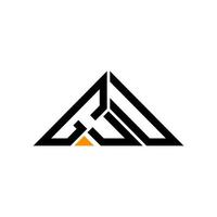 guu brief logo creatief ontwerp met vector grafisch, guu gemakkelijk en modern logo in driehoek vorm geven aan.