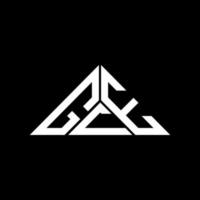 gce brief logo creatief ontwerp met vector grafisch, gce gemakkelijk en modern logo in driehoek vorm geven aan.