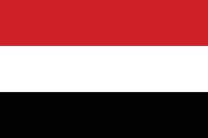 de nationaal vlag van Jemen vector illustratie. vlag van de republiek van Jemen met officieel kleur en accuraat proportie. civiel en staat vlag
