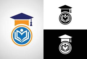 onderwijs logo ontwerp vector sjabloon, onderwijs en diploma uitreiking logo vector illustratie