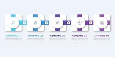 vijf stappen modern bedrijf infographic sjabloon ontwerp vector