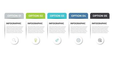 vijf stappen modern bedrijf infographic sjabloon ontwerp vector