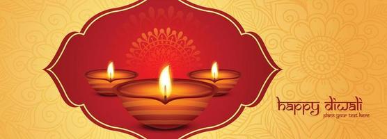elegant diwali festival olie lamp viering banier vakantie achtergrond vector