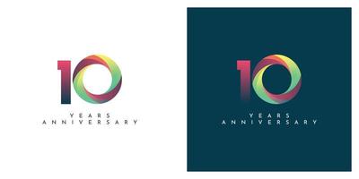 10 jaren verjaardag kleurrijk abstract ontwerp vector