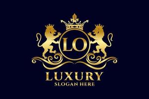 eerste zie brief leeuw Koninklijk luxe logo sjabloon in vector kunst voor luxueus branding projecten en andere vector illustratie.