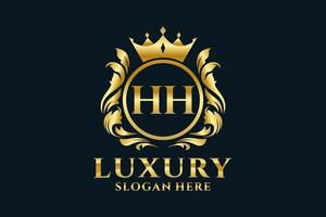 eerste hh brief Koninklijk luxe logo sjabloon in vector kunst voor luxueus branding projecten en andere vector illustratie.