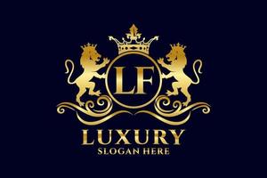 eerste lf brief leeuw Koninklijk luxe logo sjabloon in vector kunst voor luxueus branding projecten en andere vector illustratie.