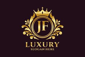 eerste jf brief Koninklijk luxe logo sjabloon in vector kunst voor luxueus branding projecten en andere vector illustratie.