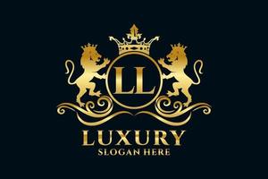 eerste ll brief leeuw Koninklijk luxe logo sjabloon in vector kunst voor luxueus branding projecten en andere vector illustratie.