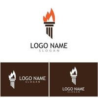 fakkel met vlam logo vector illustratie ontwerp