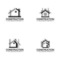 bouw, huis reparatie, en gebouw concept logo ontwerp, huis gebouw bouw vector logo sjabloon