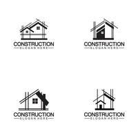 bouw, huis reparatie, en gebouw concept logo ontwerp, huis gebouw bouw vector logo sjabloon