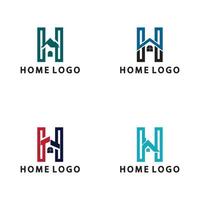 eerste brief h huis logo icoon vector illustratie ontwerp