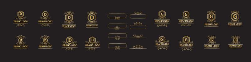 reeks van eerste brief luxe logo sjabloon in vector kunst voor restaurant, hotel, heraldisch, sieraden, mode, en andere vector illustratie.