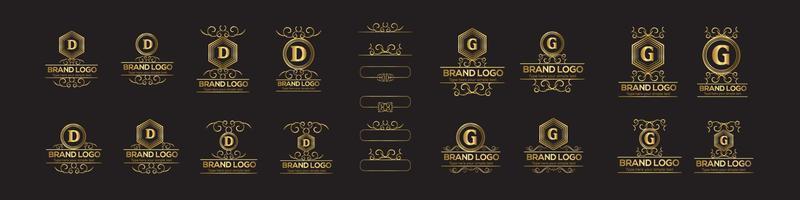 reeks van eerste brief luxe logo sjabloon in vector kunst voor restaurant, hotel, heraldisch, sieraden, mode, en andere vector illustratie.