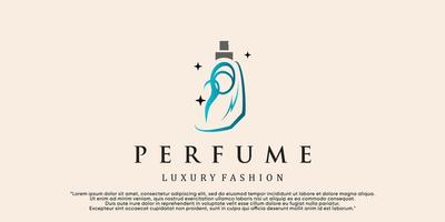 vrouwelijk schoonheid parfum logo sjabloon. creatief lineair stijl geur, verstuiven fles, luxe ontwerp premie vector