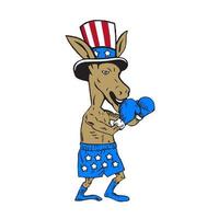 democraat ezel bokser mascotte tekenfilm vector