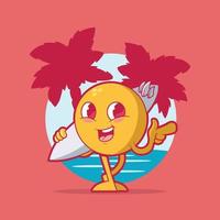 koel zomer emoji Holding een bord vector illustratie. vakantie, communicatie, koel ontwerp concept.