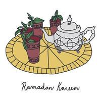 Ramadan kareem thee vector