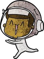 gelukkig tekenfilm astronaut rennen vector