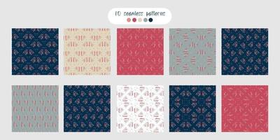 een reeks van naadloos patronen met een abstract patroon, ontwerp voor papier, omslag, kleding stof, interieur decor en andere gebruikers. vector