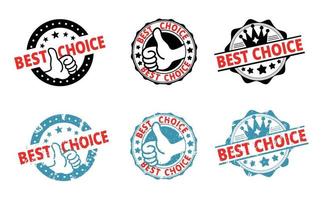 het beste keuze rubber postzegel etiket insigne ontwerp vector