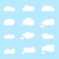 set van realistische wolk op witte achtergrond vector