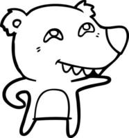 tekenfilm beer tonen tanden vector