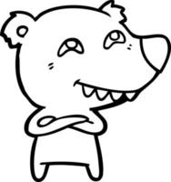 tekenfilm beer tonen tanden vector