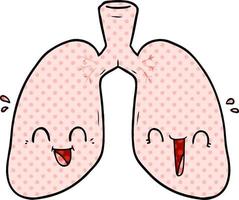 tekenfilm gelukkig longen vector