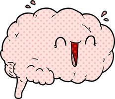 tekenfilm hersenen lachend vector