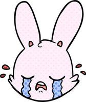 tekenfilm huilen konijn gezicht vector