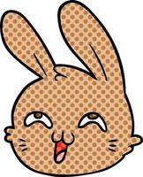 tekenfilm gelukkig konijn gezicht vector