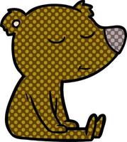 gelukkig tekenfilm beer zittend vector