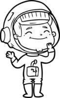 gelukkig tekenfilm astronaut vector